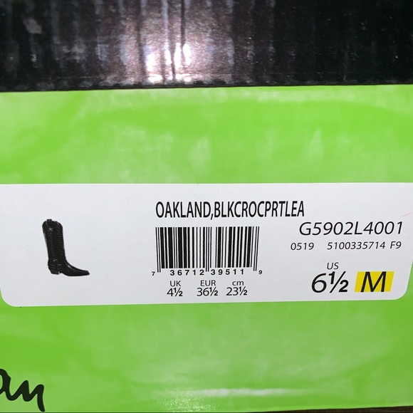 NIB Sam Edelman Oakland Croc Embossed Western Boot - Picture 4 of 4
